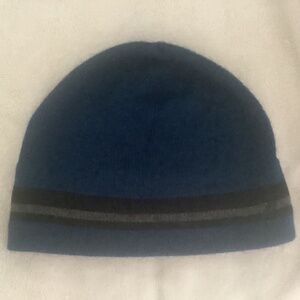 Nautica Men’s Blue/Black/Gray Striped Beanie PRE-OWNED